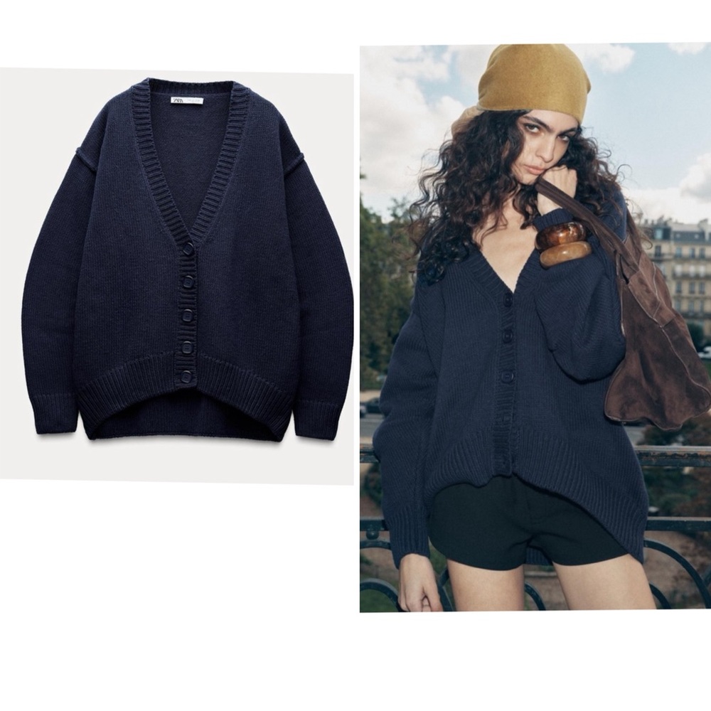 Zara Navy Blue Women's Cardigan